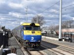 Eastbound Train # 6502 with DE30AC # 406 pulling a four car C3 Bilevel Set 